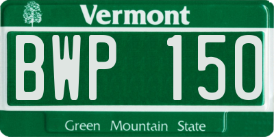 VT license plate BWP150