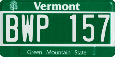 VT license plate BWP157