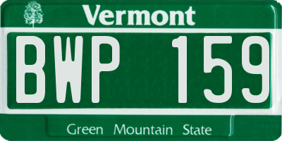VT license plate BWP159