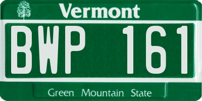 VT license plate BWP161