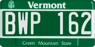 VT license plate BWP162