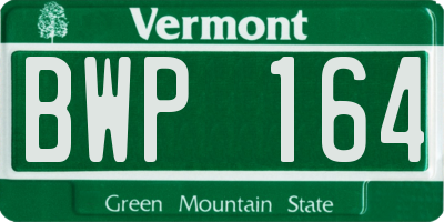 VT license plate BWP164