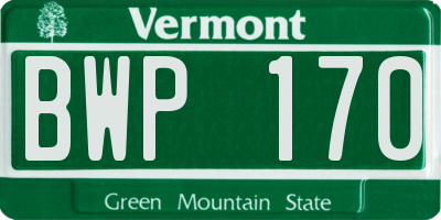 VT license plate BWP170