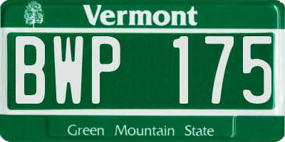 VT license plate BWP175