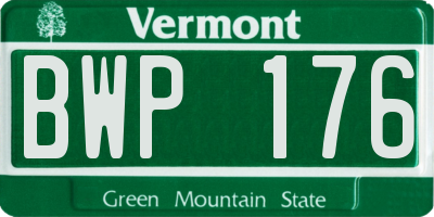 VT license plate BWP176