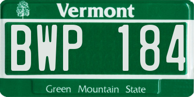 VT license plate BWP184