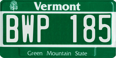 VT license plate BWP185