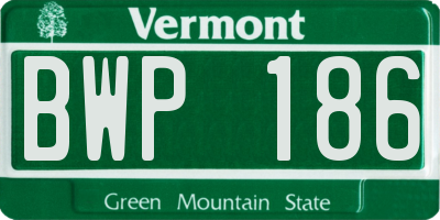 VT license plate BWP186