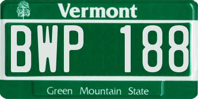 VT license plate BWP188