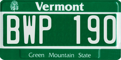 VT license plate BWP190