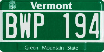 VT license plate BWP194