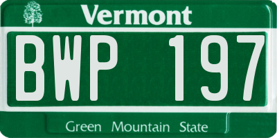 VT license plate BWP197