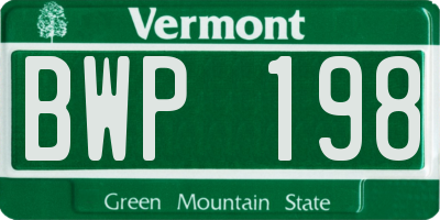 VT license plate BWP198