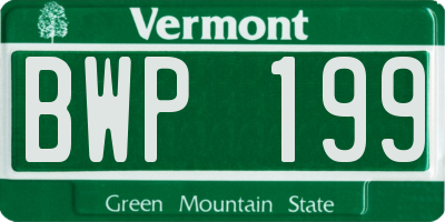 VT license plate BWP199