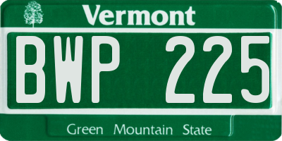 VT license plate BWP225