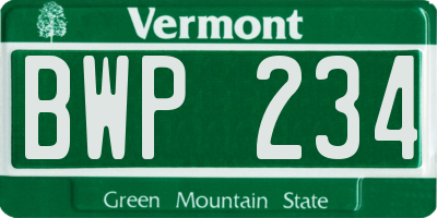 VT license plate BWP234