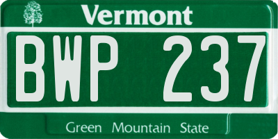 VT license plate BWP237