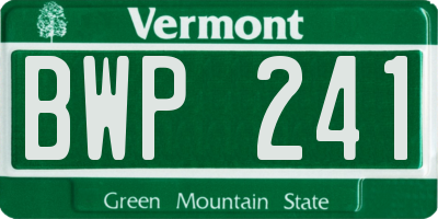 VT license plate BWP241