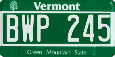 VT license plate BWP245
