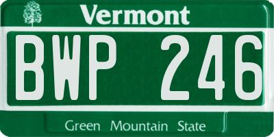 VT license plate BWP246