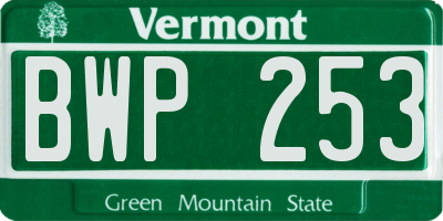 VT license plate BWP253