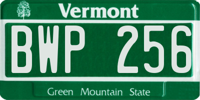 VT license plate BWP256