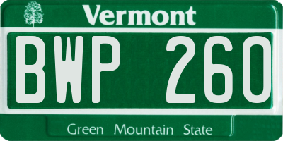 VT license plate BWP260