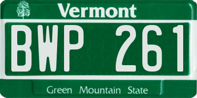 VT license plate BWP261