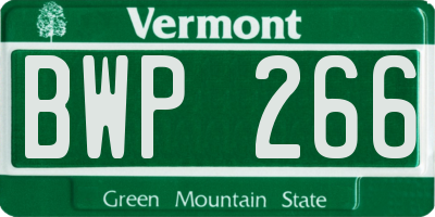 VT license plate BWP266