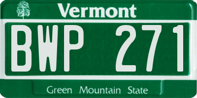 VT license plate BWP271