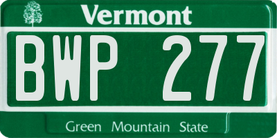 VT license plate BWP277