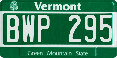 VT license plate BWP295
