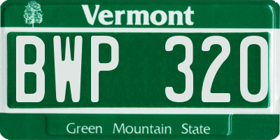 VT license plate BWP320