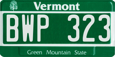 VT license plate BWP323