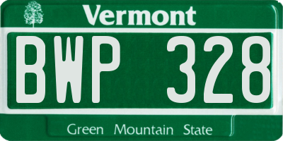 VT license plate BWP328