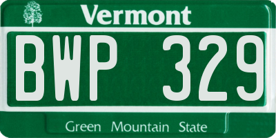 VT license plate BWP329