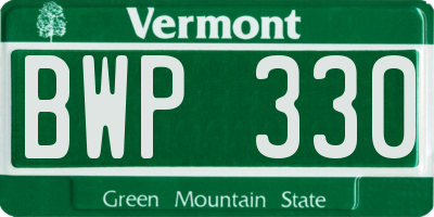 VT license plate BWP330