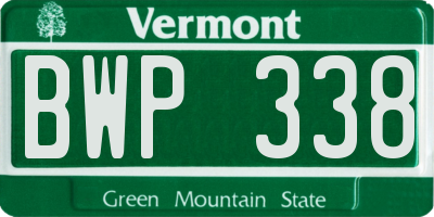 VT license plate BWP338