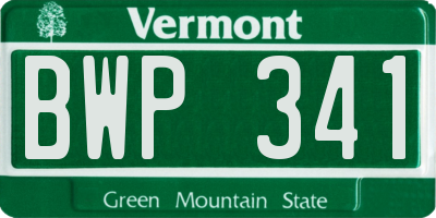 VT license plate BWP341