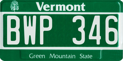 VT license plate BWP346