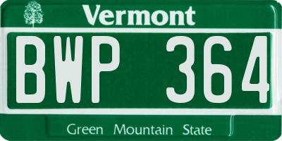 VT license plate BWP364