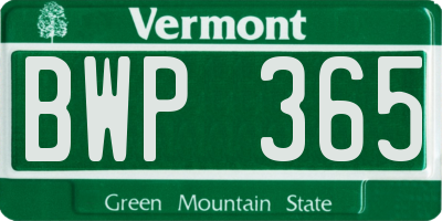VT license plate BWP365