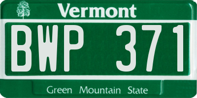VT license plate BWP371