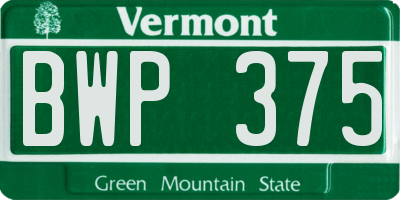 VT license plate BWP375
