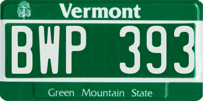 VT license plate BWP393