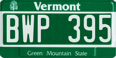 VT license plate BWP395