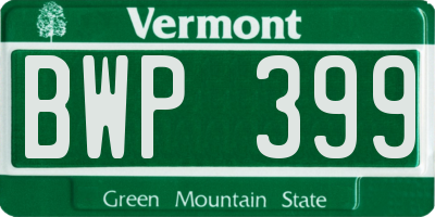 VT license plate BWP399