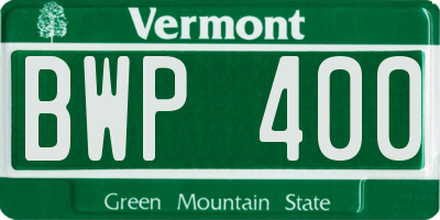 VT license plate BWP400
