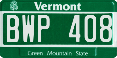 VT license plate BWP408