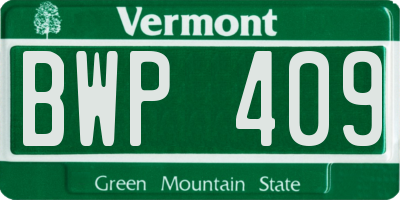 VT license plate BWP409